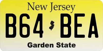 NJ license plate B64BEA