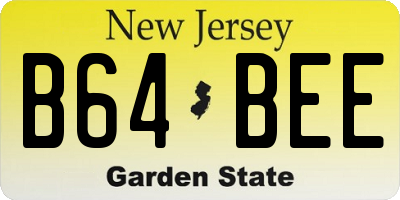 NJ license plate B64BEE