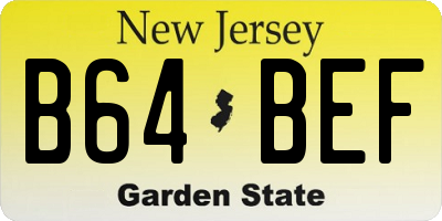 NJ license plate B64BEF