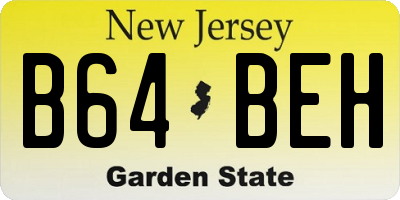 NJ license plate B64BEH