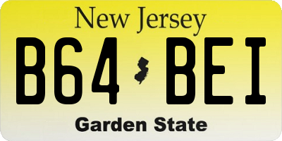 NJ license plate B64BEI