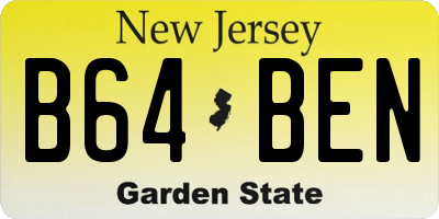 NJ license plate B64BEN