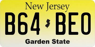 NJ license plate B64BEO
