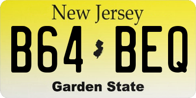NJ license plate B64BEQ