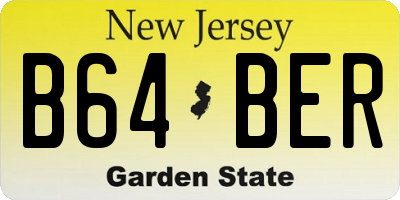 NJ license plate B64BER