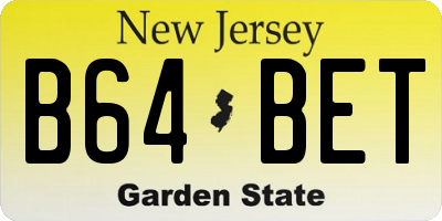 NJ license plate B64BET
