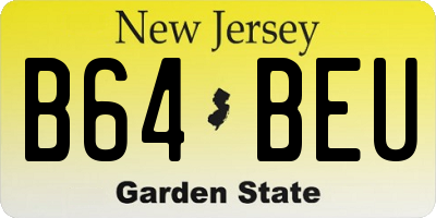 NJ license plate B64BEU