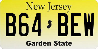 NJ license plate B64BEW