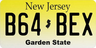 NJ license plate B64BEX