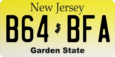 NJ license plate B64BFA