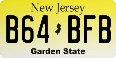 NJ license plate B64BFB