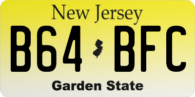 NJ license plate B64BFC
