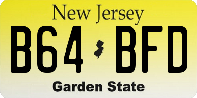 NJ license plate B64BFD