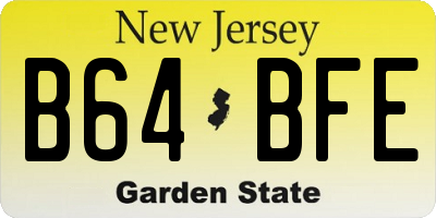 NJ license plate B64BFE