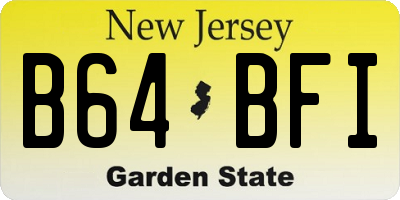 NJ license plate B64BFI