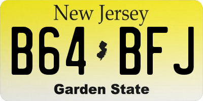 NJ license plate B64BFJ