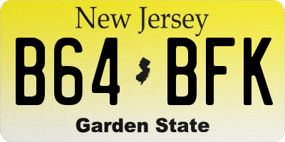 NJ license plate B64BFK