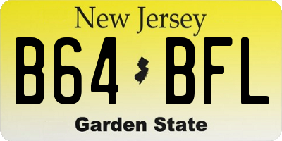 NJ license plate B64BFL