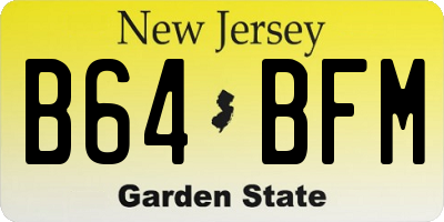 NJ license plate B64BFM