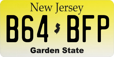 NJ license plate B64BFP
