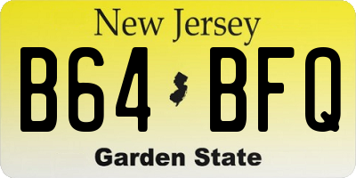 NJ license plate B64BFQ