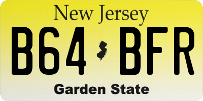 NJ license plate B64BFR