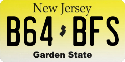 NJ license plate B64BFS