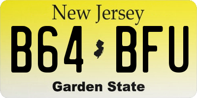 NJ license plate B64BFU