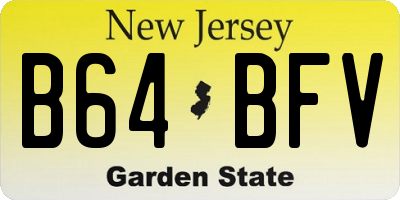 NJ license plate B64BFV
