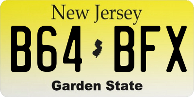 NJ license plate B64BFX