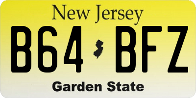 NJ license plate B64BFZ