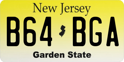 NJ license plate B64BGA