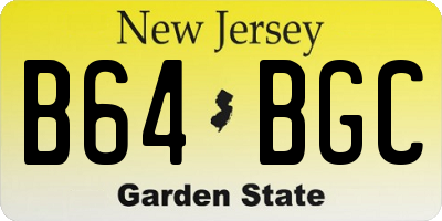 NJ license plate B64BGC