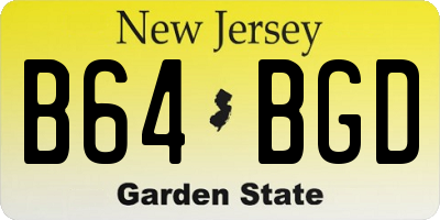 NJ license plate B64BGD