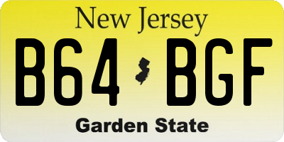 NJ license plate B64BGF