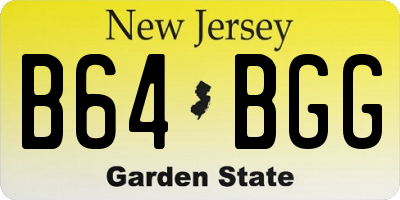 NJ license plate B64BGG