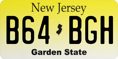 NJ license plate B64BGH