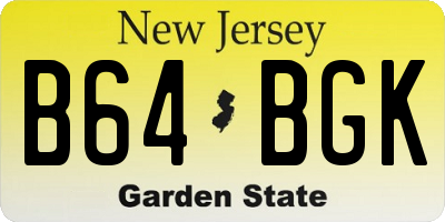 NJ license plate B64BGK
