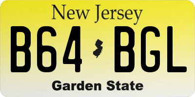 NJ license plate B64BGL