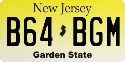 NJ license plate B64BGM