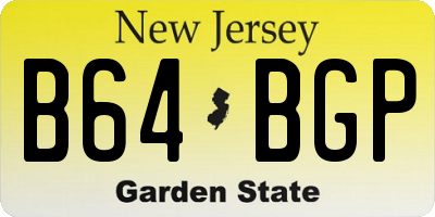 NJ license plate B64BGP
