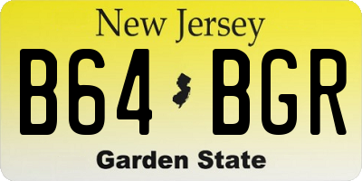 NJ license plate B64BGR