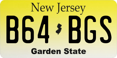 NJ license plate B64BGS
