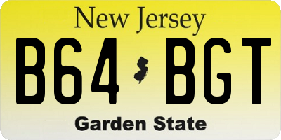 NJ license plate B64BGT