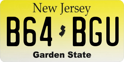 NJ license plate B64BGU