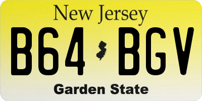 NJ license plate B64BGV