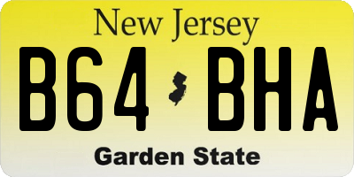 NJ license plate B64BHA