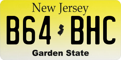 NJ license plate B64BHC