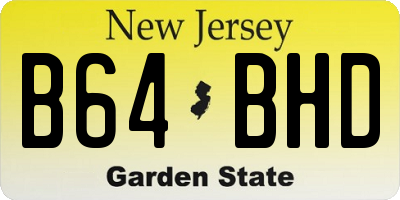 NJ license plate B64BHD