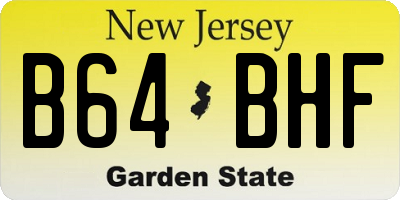 NJ license plate B64BHF